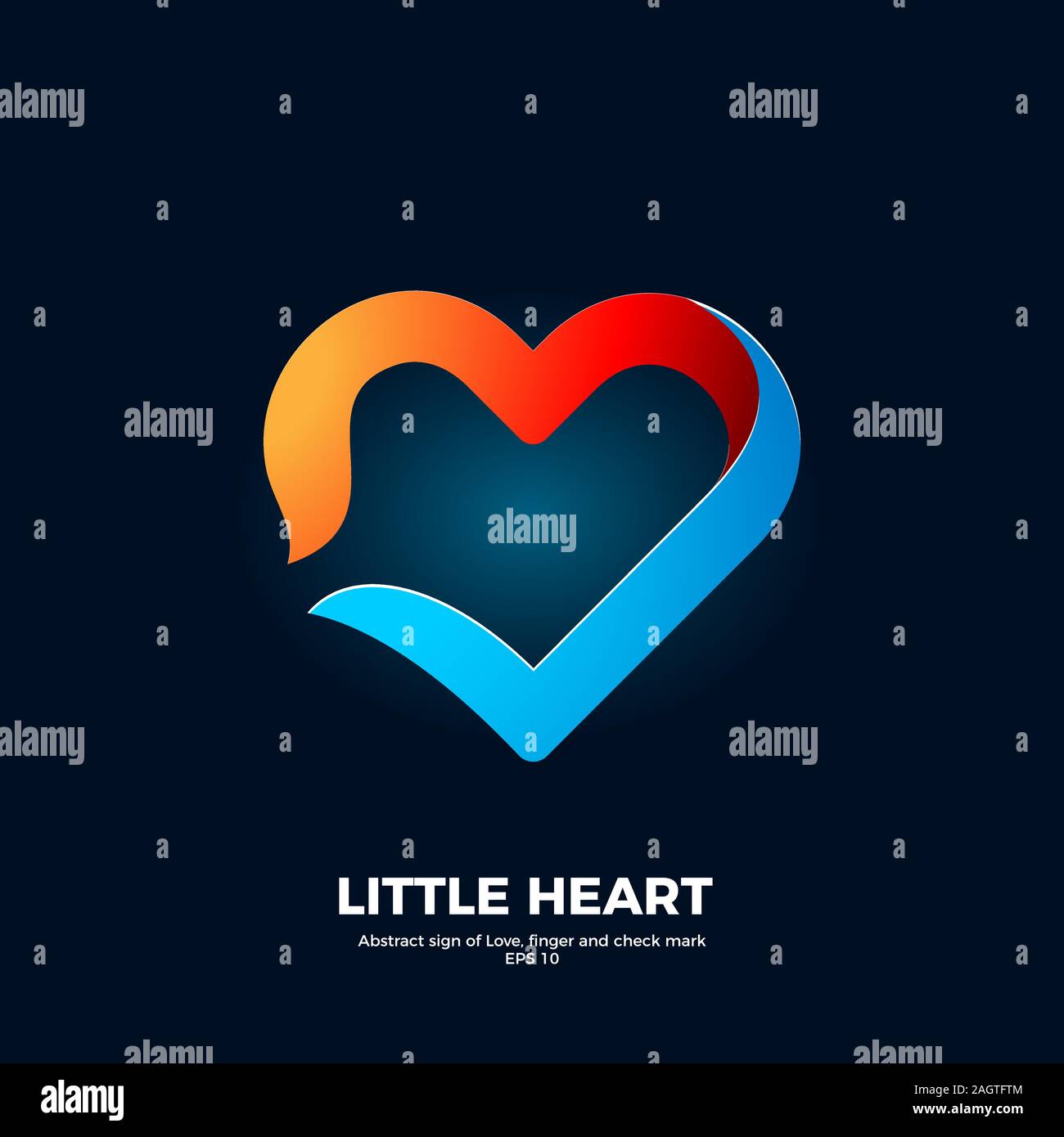 Abstract Logo of Heart. Isolated Vector Illustration Stock Vector