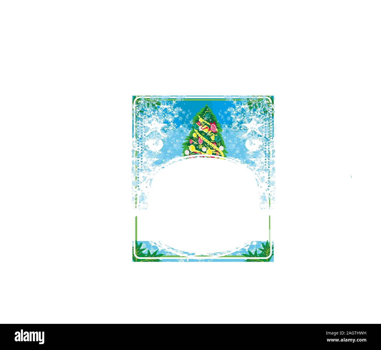 Abstract decorative card with Christmas tree Stock Vector