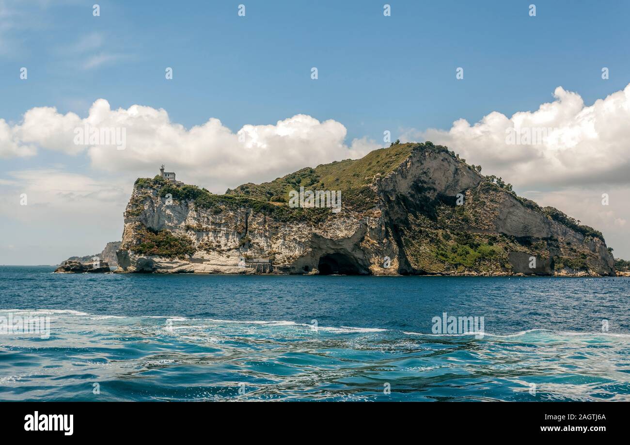 Lighthouse of Cape Miseno, Bacoli, Pozzuoli, Phlegrean Fields, Naples, Campania, Italy Stock Photo