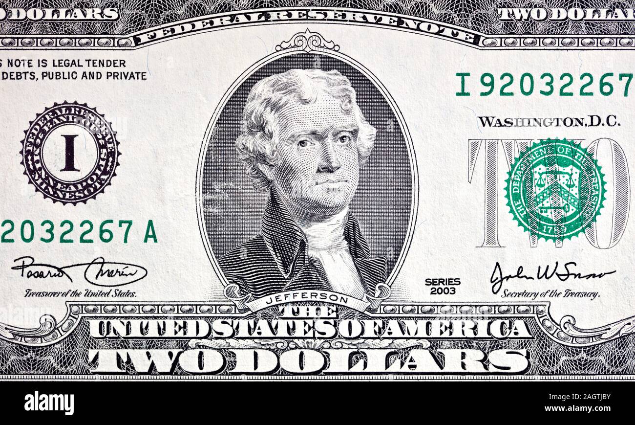 United States two-dollar bill Stock Photo - Alamy