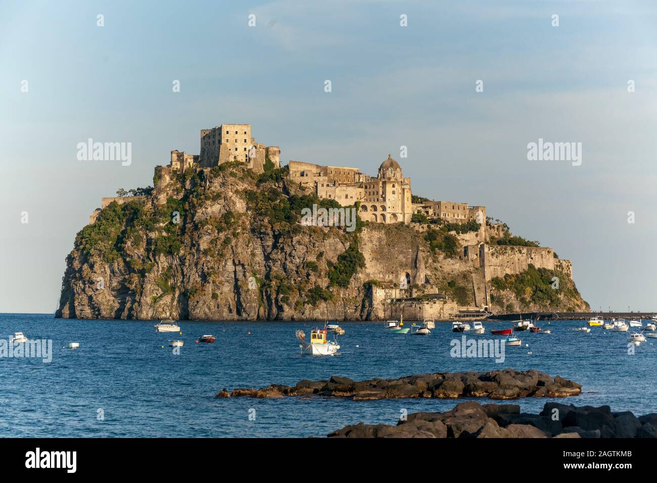 Castle Castello Aragonese, Ischia Island, Naples, Campania, South of Italy Stock Photo