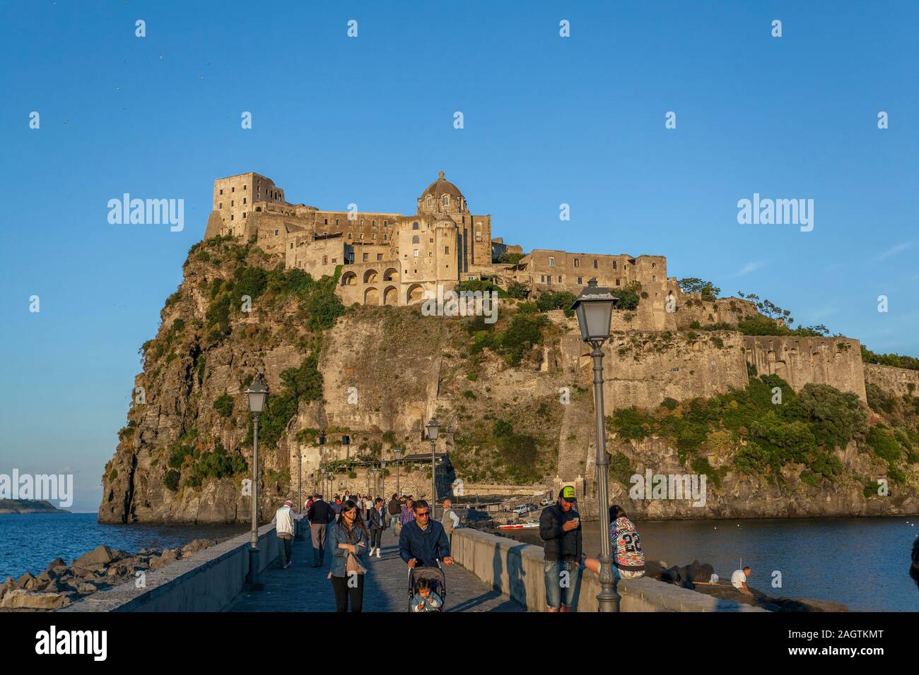Castle Castello Aragonese, Ischia Island, Naples, Campania, South of Italy Stock Photo