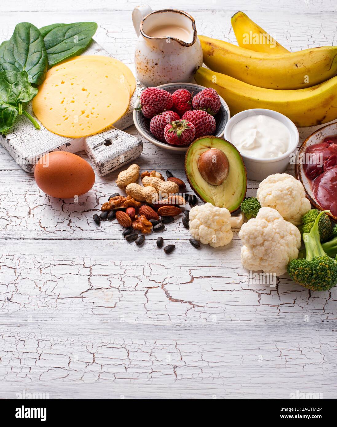 Natural sources of vitamin B7 biotin Stock Photo Alamy