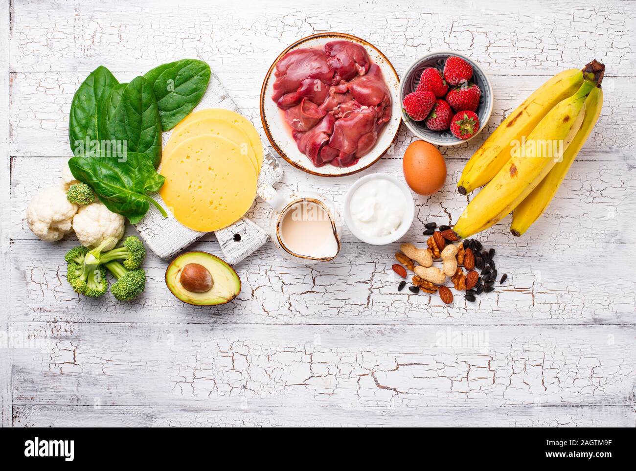 Natural sources of vitamin B7 biotin Stock Photo Alamy