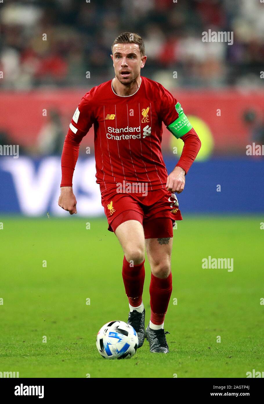 Liverpool's Jordan Henderson during the FIFA Club World Cup final at the Khalifa International Stadium, Doha. Stock Photo