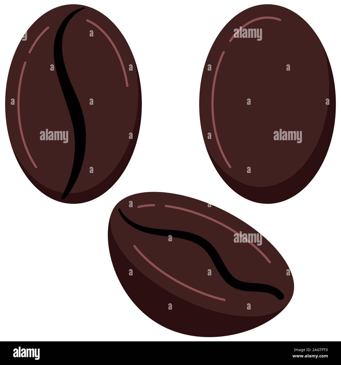 Coffee grains food logo icon set isolated on white background Stock ...