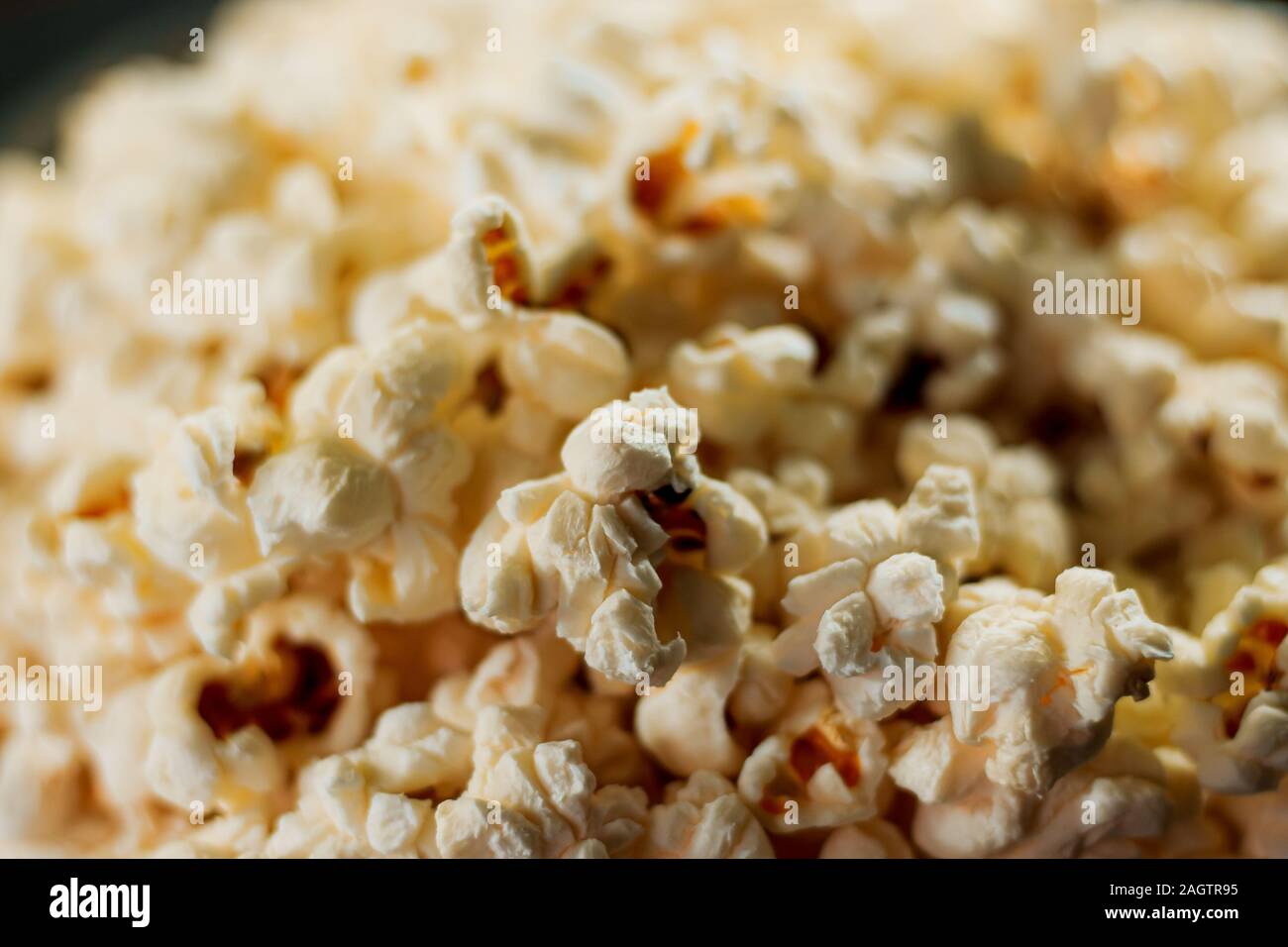 Popcorn, dark backround closeup, Bogotá Colombia, december 20 2019 Stock Photo