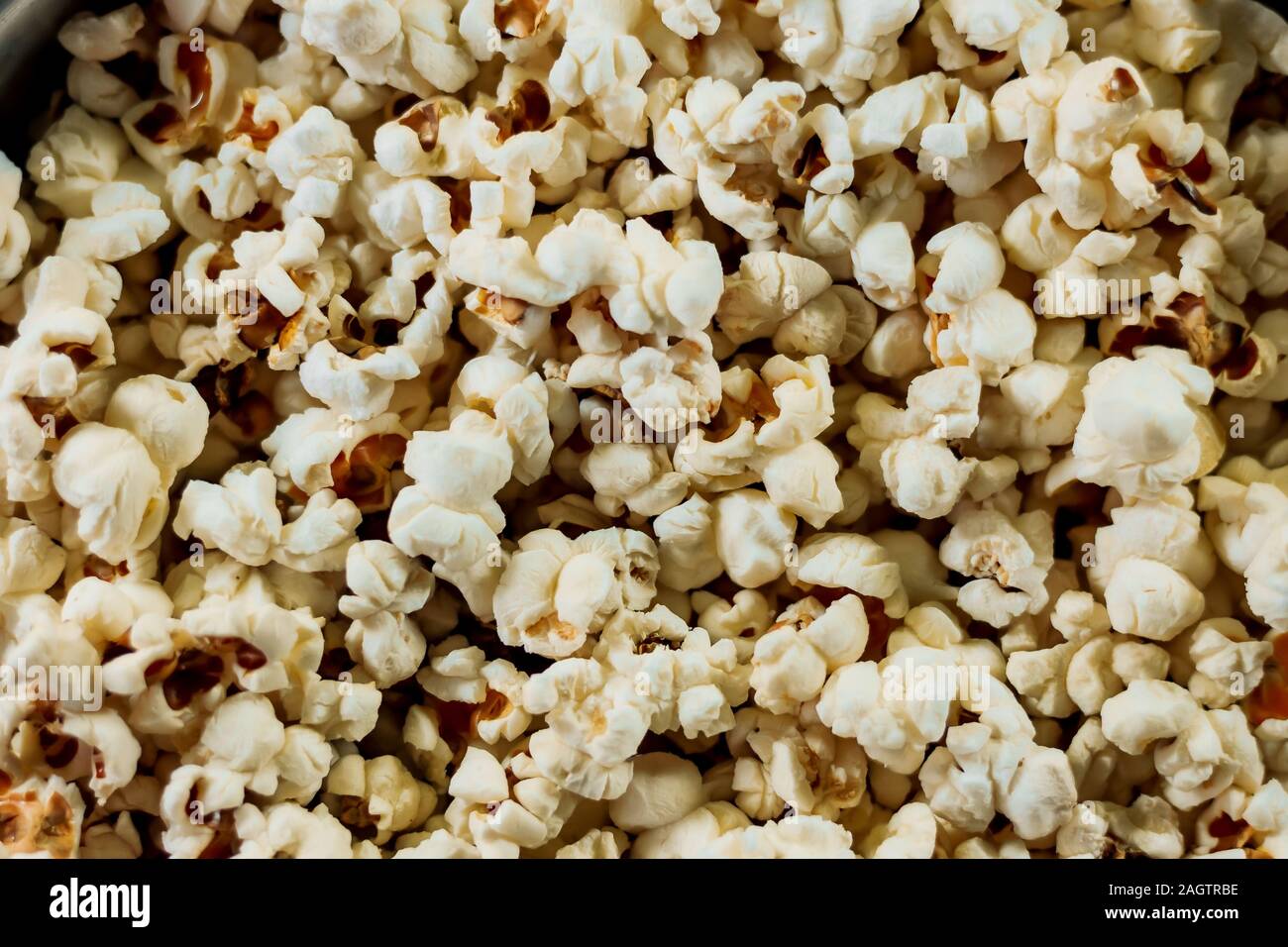 Popcorn, dark backround closeup, Bogotá Colombia, december 20 2019 Stock Photo