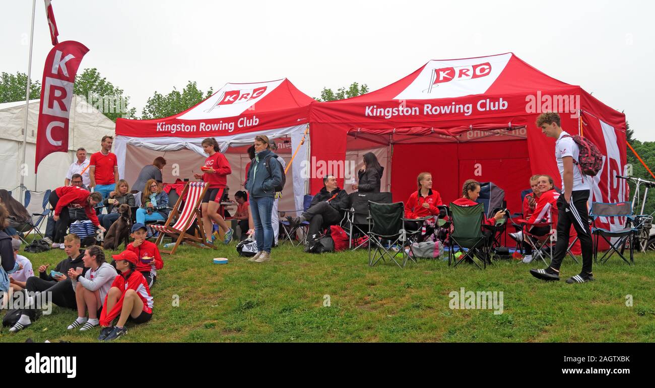 Kingston Rowing Club,National Schools Regatta, Dorney Lake, Eton College Rowing Centre, Berks, England, SL4 6QP Stock Photo