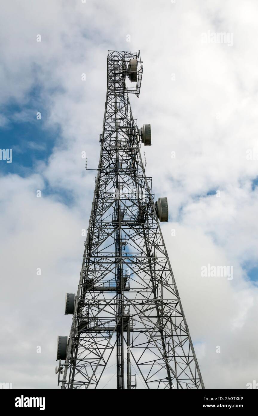 Radio communications mast. Stock Photo