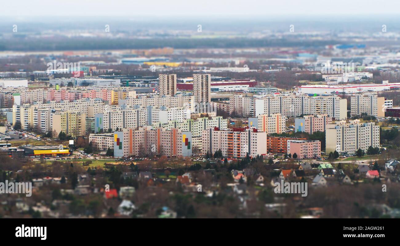 Aerial view of Lasnamae urban area in autumn. Tallinn, Estonia. Stock Photo