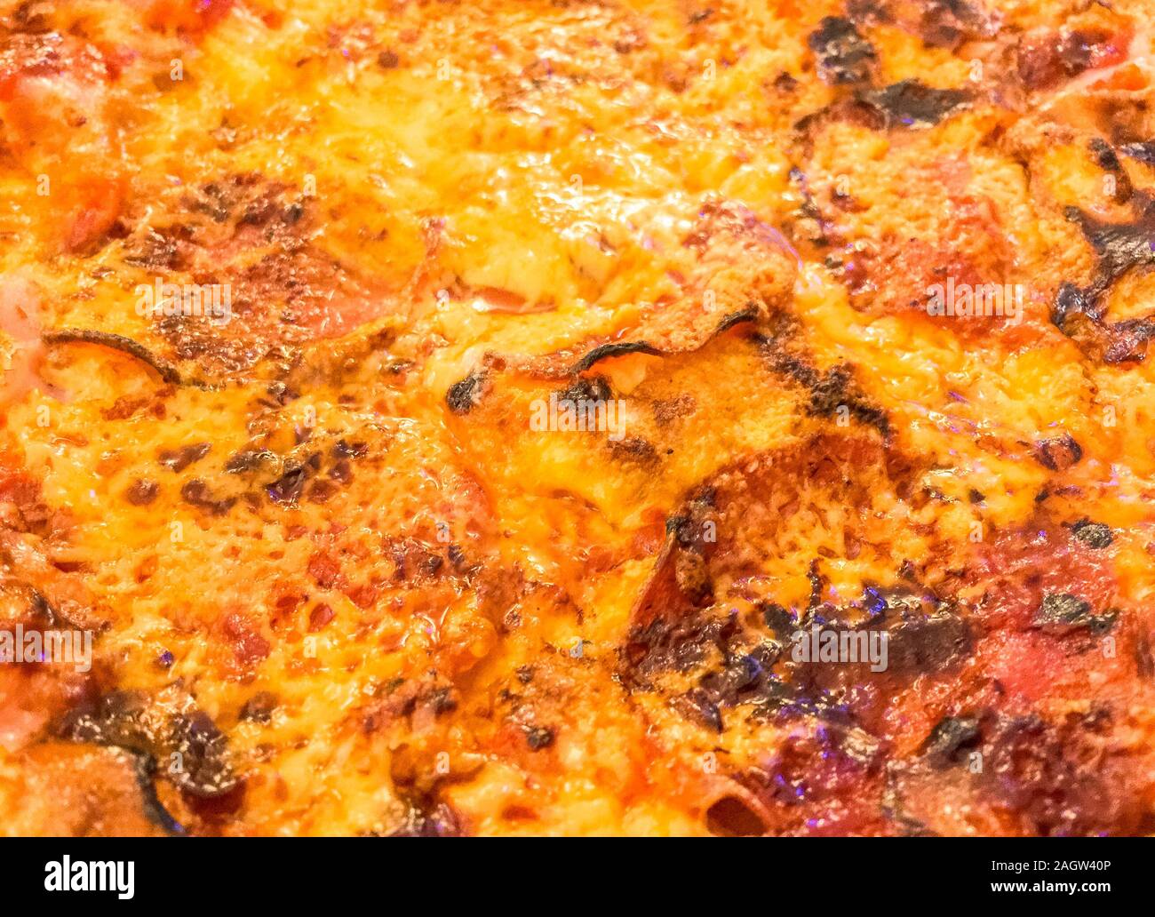 A close up of a delicious pepperoni and cheese omelet Stock Photo Alamy