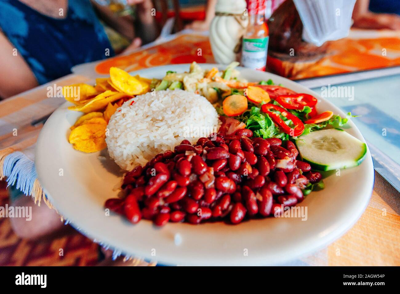 Colombian style Beans and Rice meal, Colombia Stock Photo Alamy