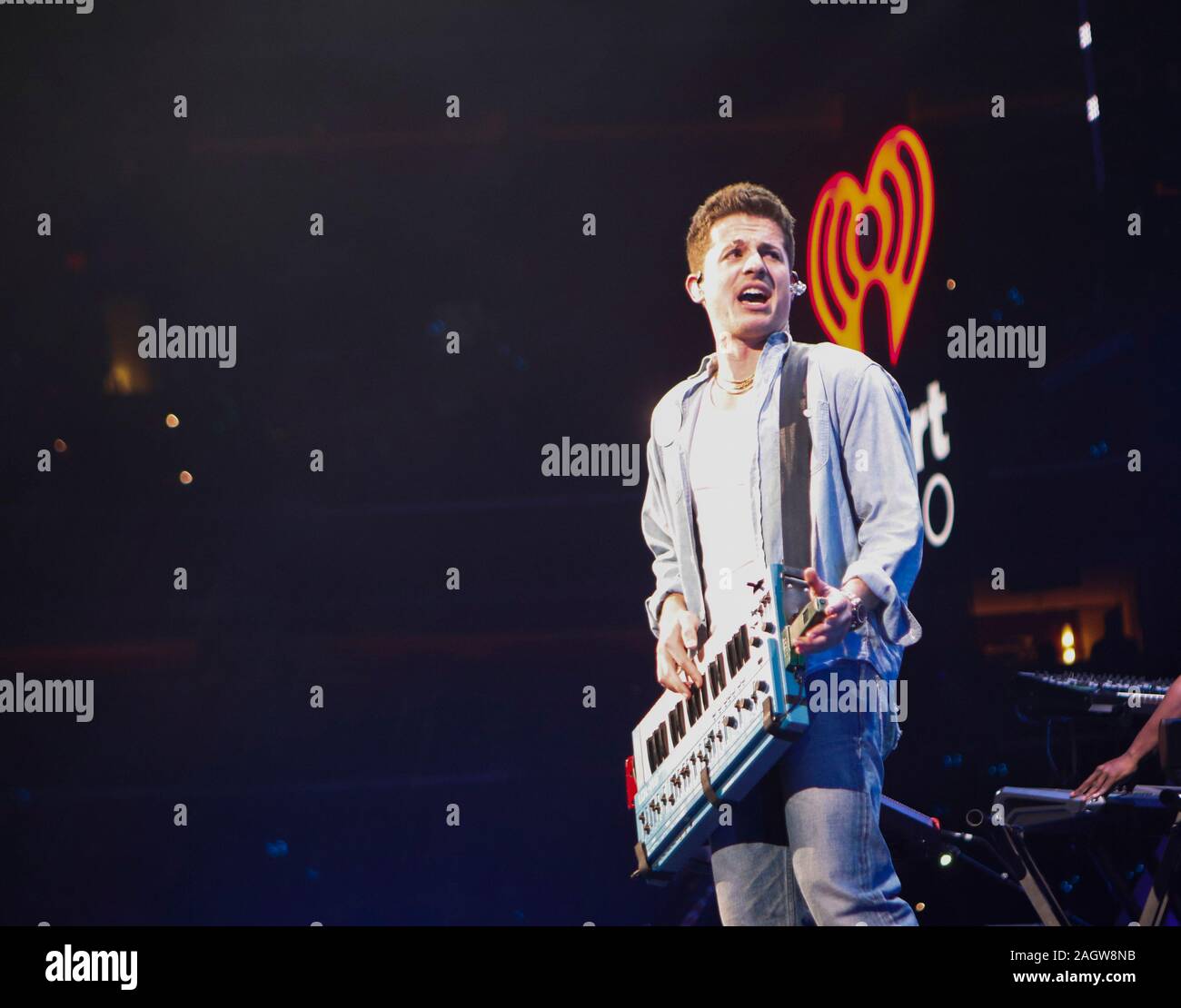 Charlie Puth performs at 99.5 Jingle Ball in Washington, DC on December 16th, 2019 Stock Photo