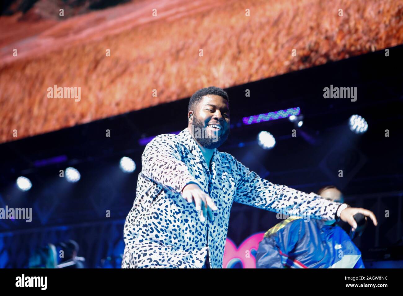 Khalid performs at 99.5 Jingle Ball in Washington, DC on December 16th, 2019 Stock Photo
