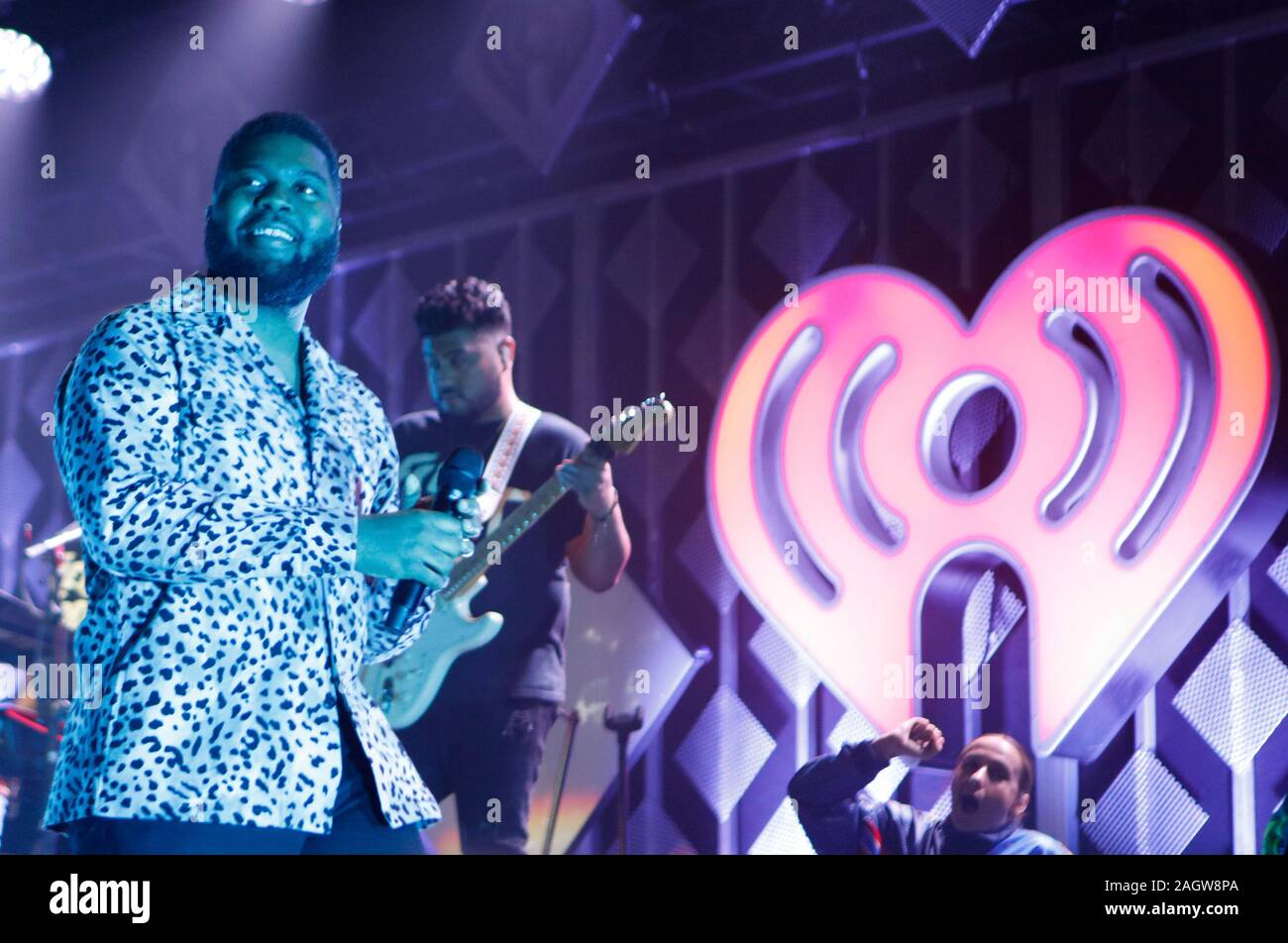 Khalid performs at 99.5 Jingle Ball in Washington, DC on December 16th, 2019 Stock Photo