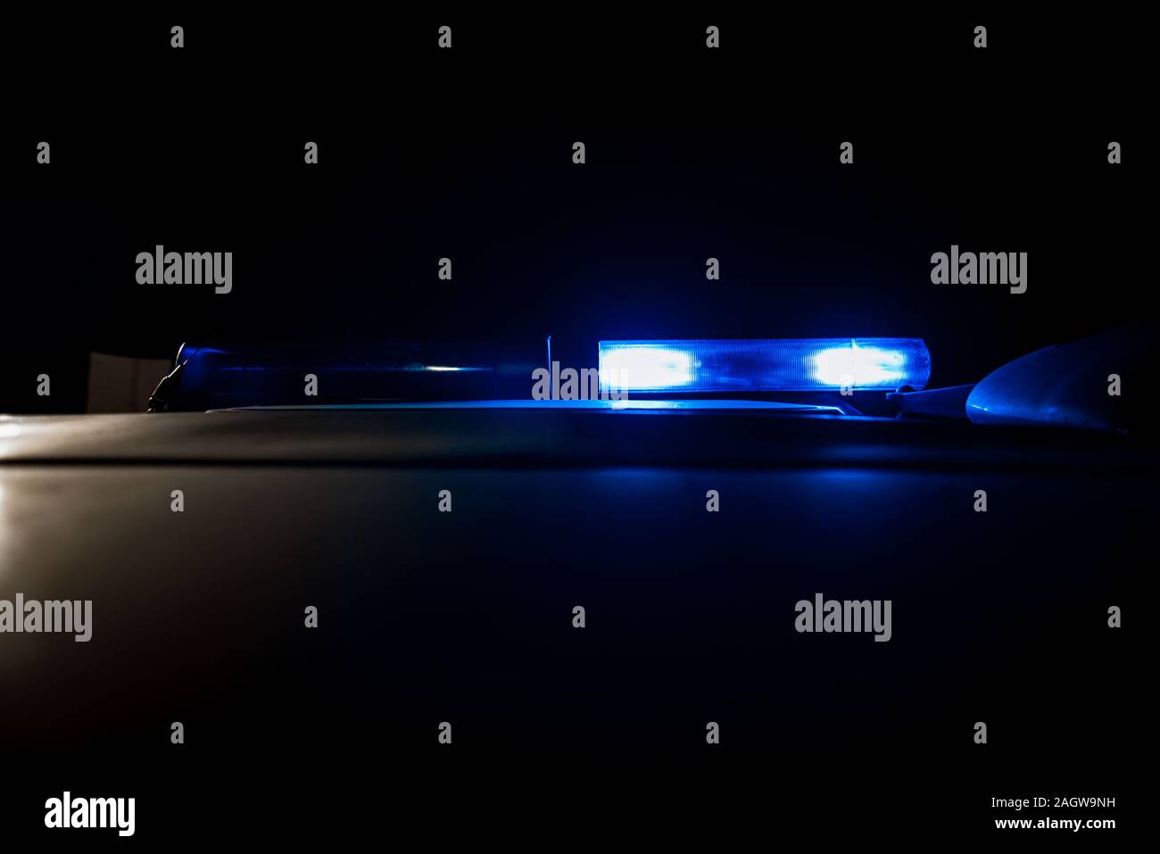 Blue lights of an emergency vehicle that are always by loud
