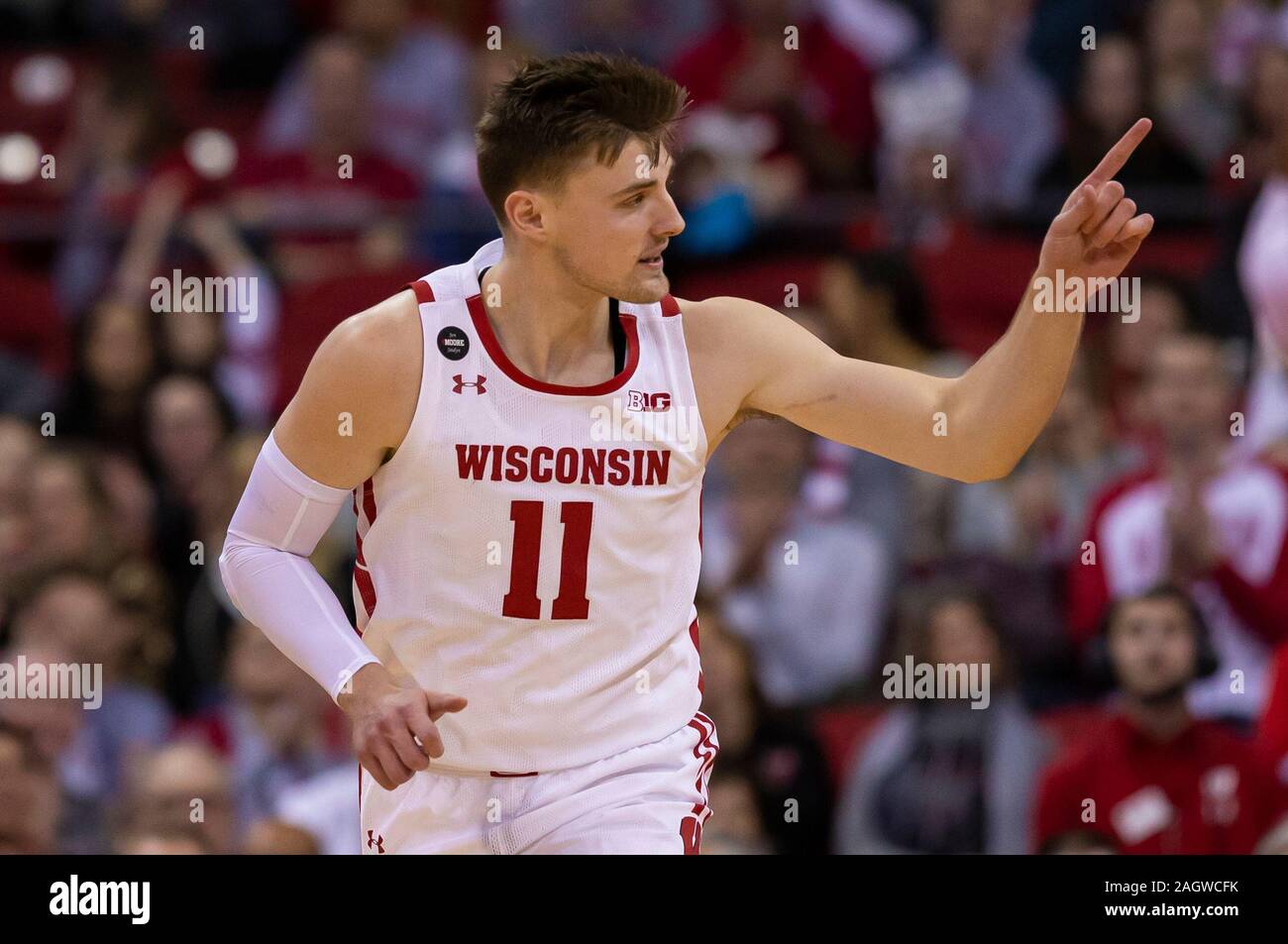 Madison, WI, USA. 21st Dec, 2019. Wisconsin Badgers forward Micah