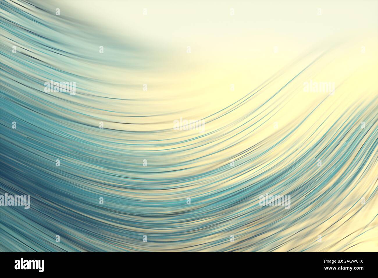 Flowing curves with colorful background, 3d rendering. Computer digital ...