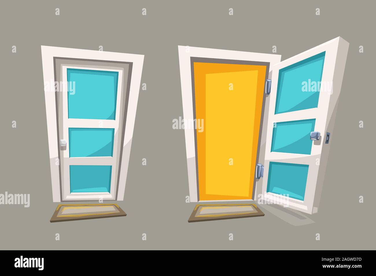 cartoon open and close doors Stock Vector Image & Art - Alamy