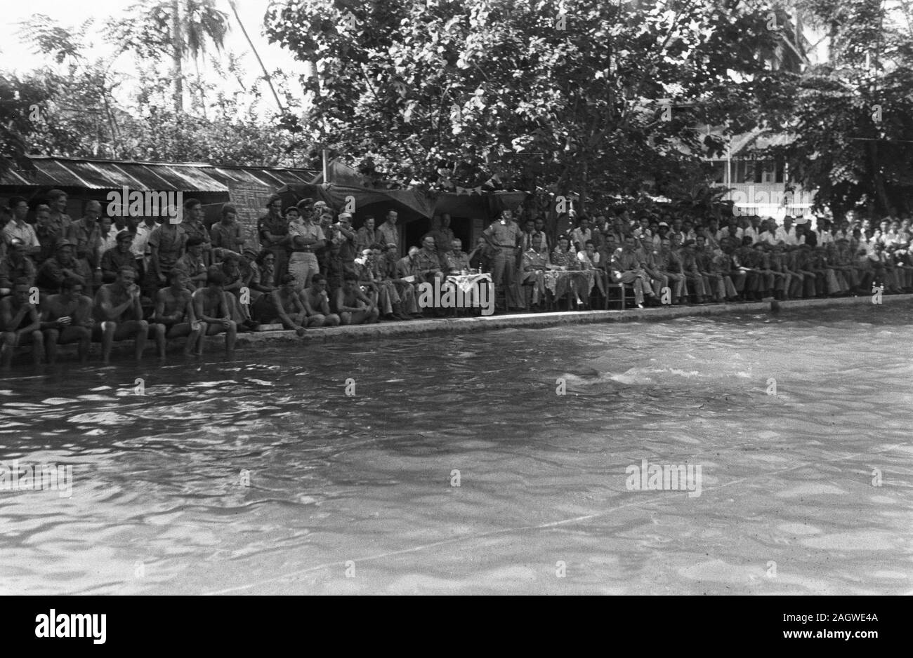 Swimming Competition In The Marijke Swimming Pool In Indonesia Dutch