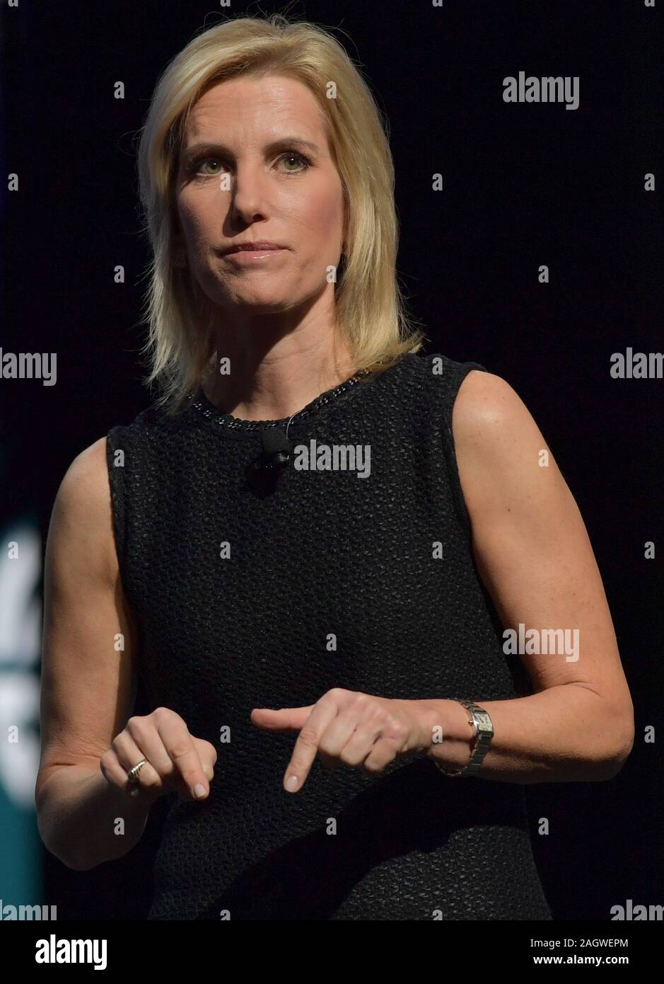 Florida, USA. 21 December 2019. Laura Ingraham speaks at the 2019 Turning Point USA Student Action Summit - Day 3 at the Palm Beach County Convention Center on December 20, 2019 in West Palm Beach, Florida. People: Laura Ingraham Credit: Storms Media Group/Alamy Live News Stock Photo