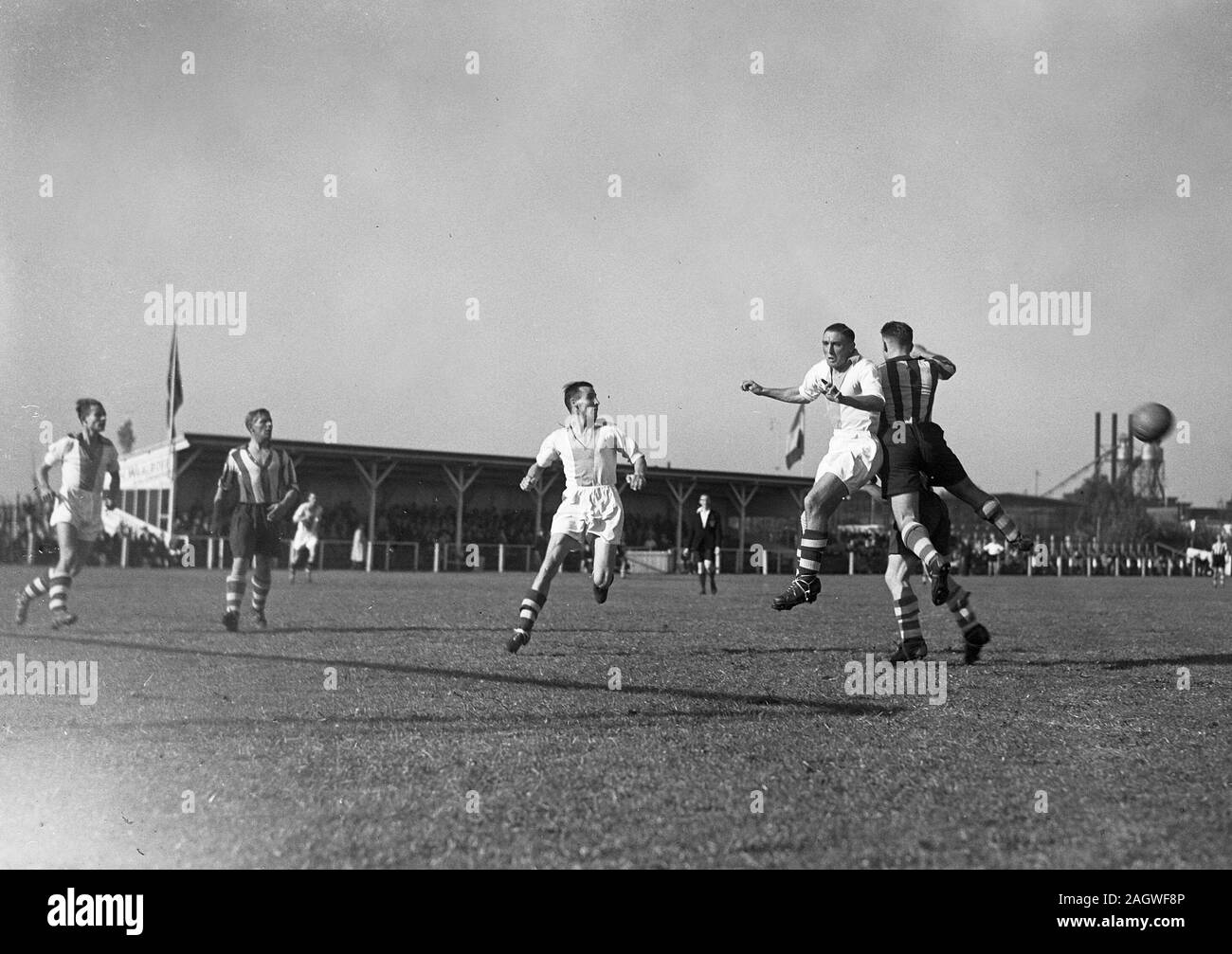 1940s Soccer Match - Neptunus against Volewijckers 3-2 in Rotterdam Holland ca. 1947 Stock Photo