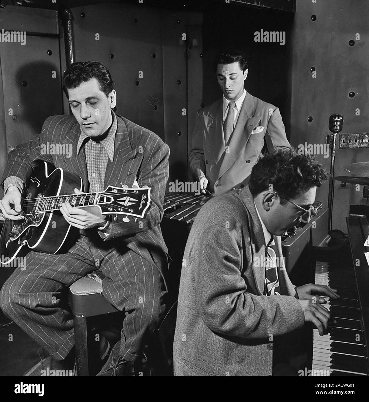 Bill De Arango, Terry Gibbs, and Harry Biss, Three Deuces, New York, N.Y., ca. June 1947 Stock Photo