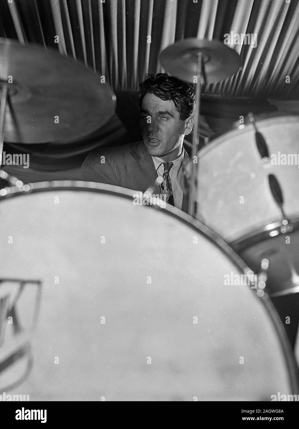 Portrait of Gene Krupa, 400 Restaurant, New York, N.Y., ca. June 1946 Stock Photo