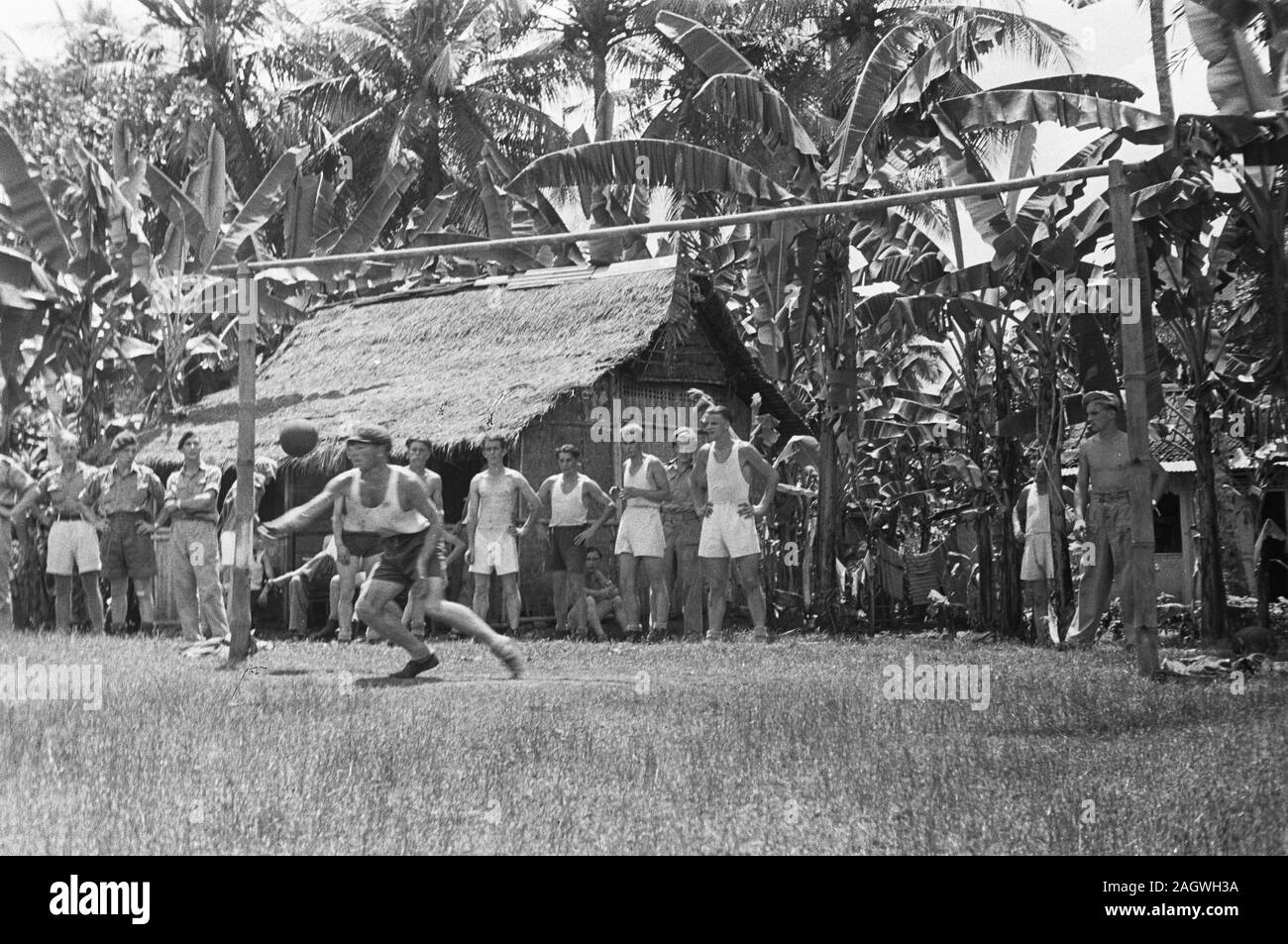 Rugby match in Indonesia ca. 1948 Stock Photo