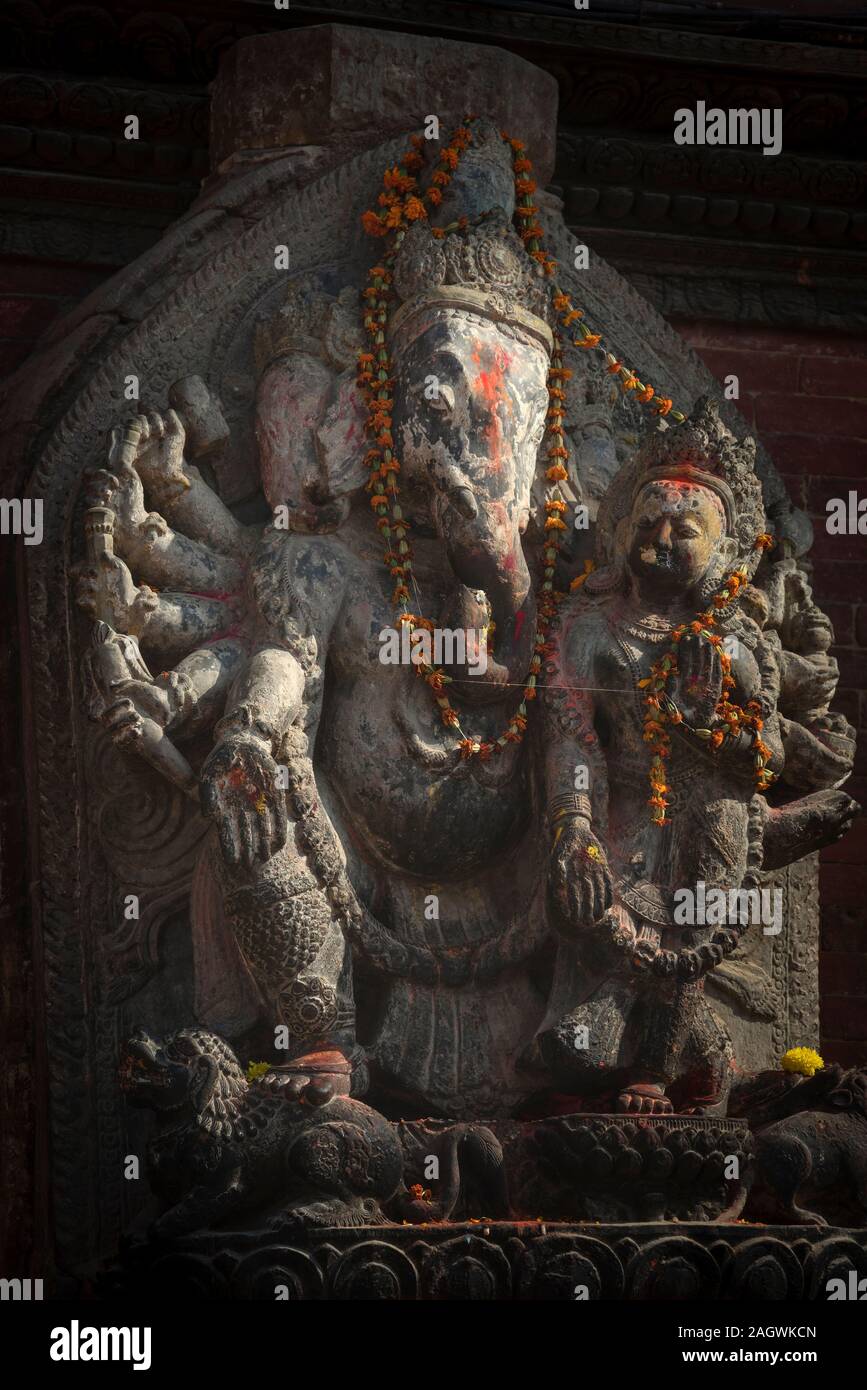 Ganesha statue in the streets of Kathmandu. Nepal Stock Photo Alamy
