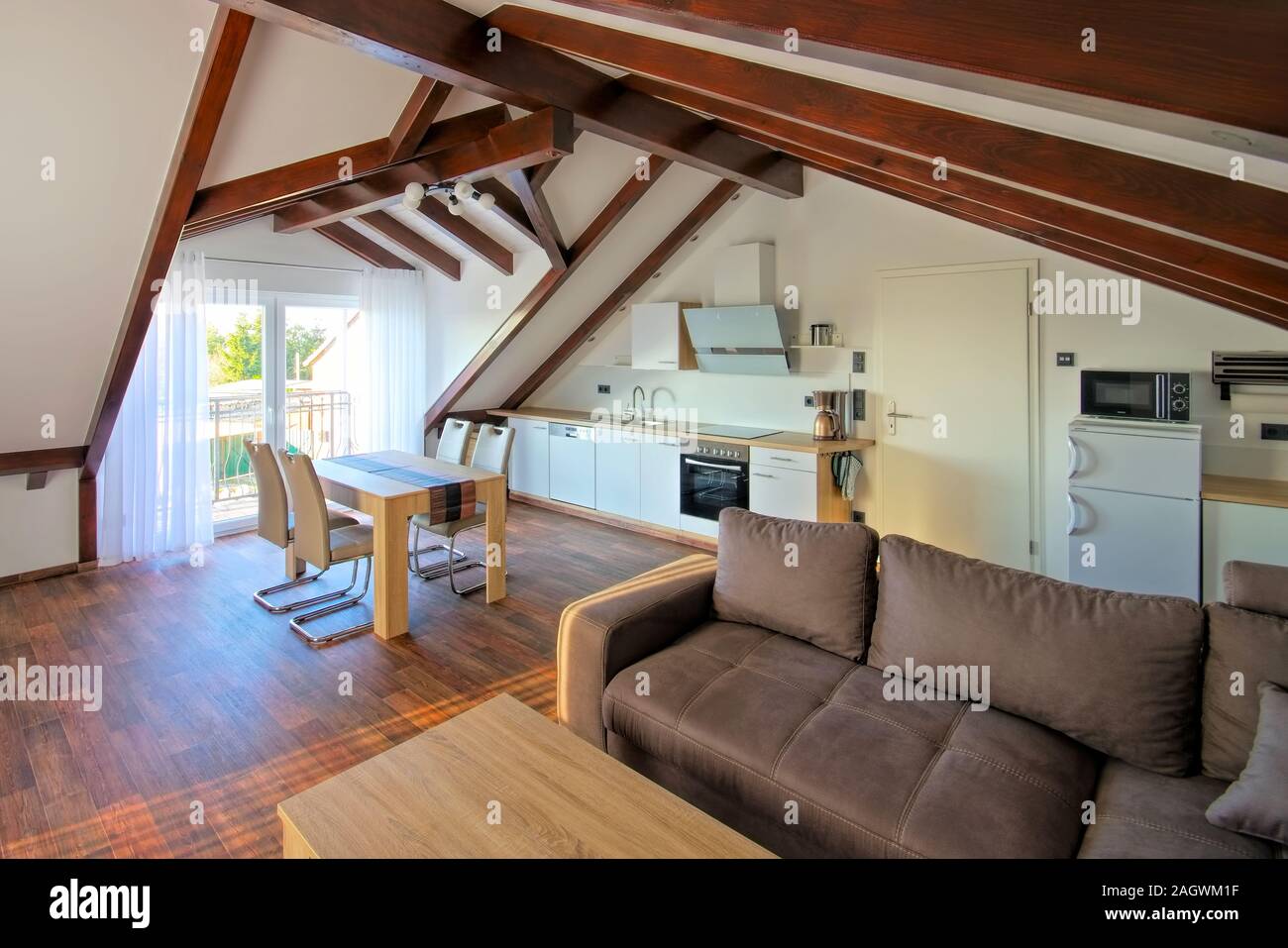 Open Plan Kitchen Living Room White Stock Photos Open Plan