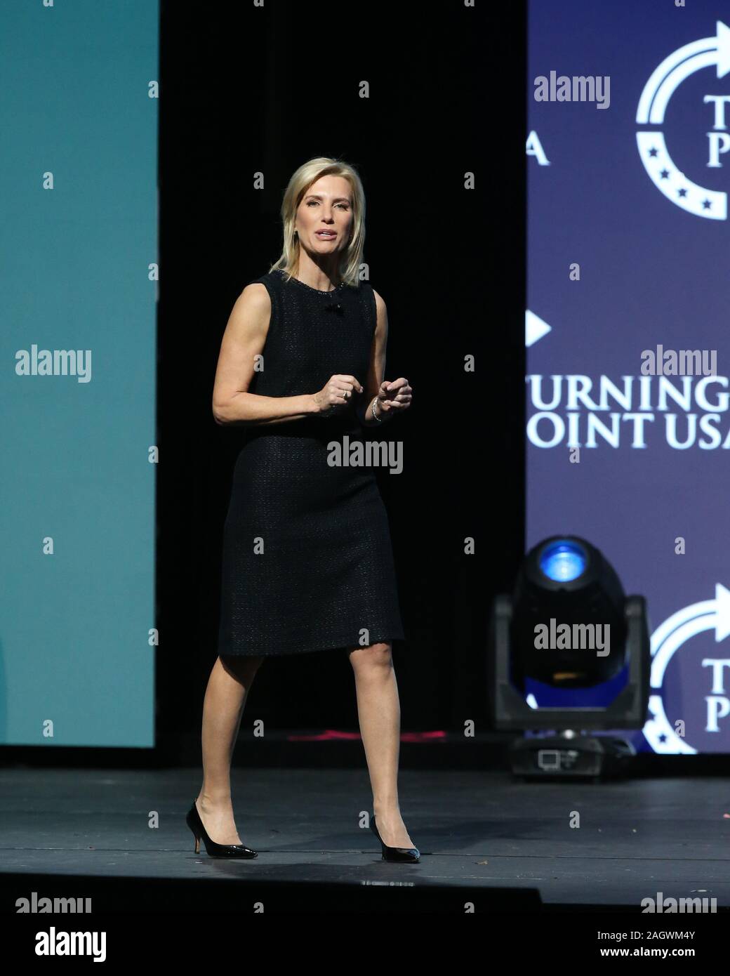 Florida, USA. 21 December 2019. Laura Ingraham speaks at the 2019 Turning Point USA Student Action Summit - Day 3 at the Palm Beach County Convention Center on December 21, 2019 in West Palm Beach, Florida. People: Laura Ingraham Credit: Storms Media Group/Alamy Live News Stock Photo