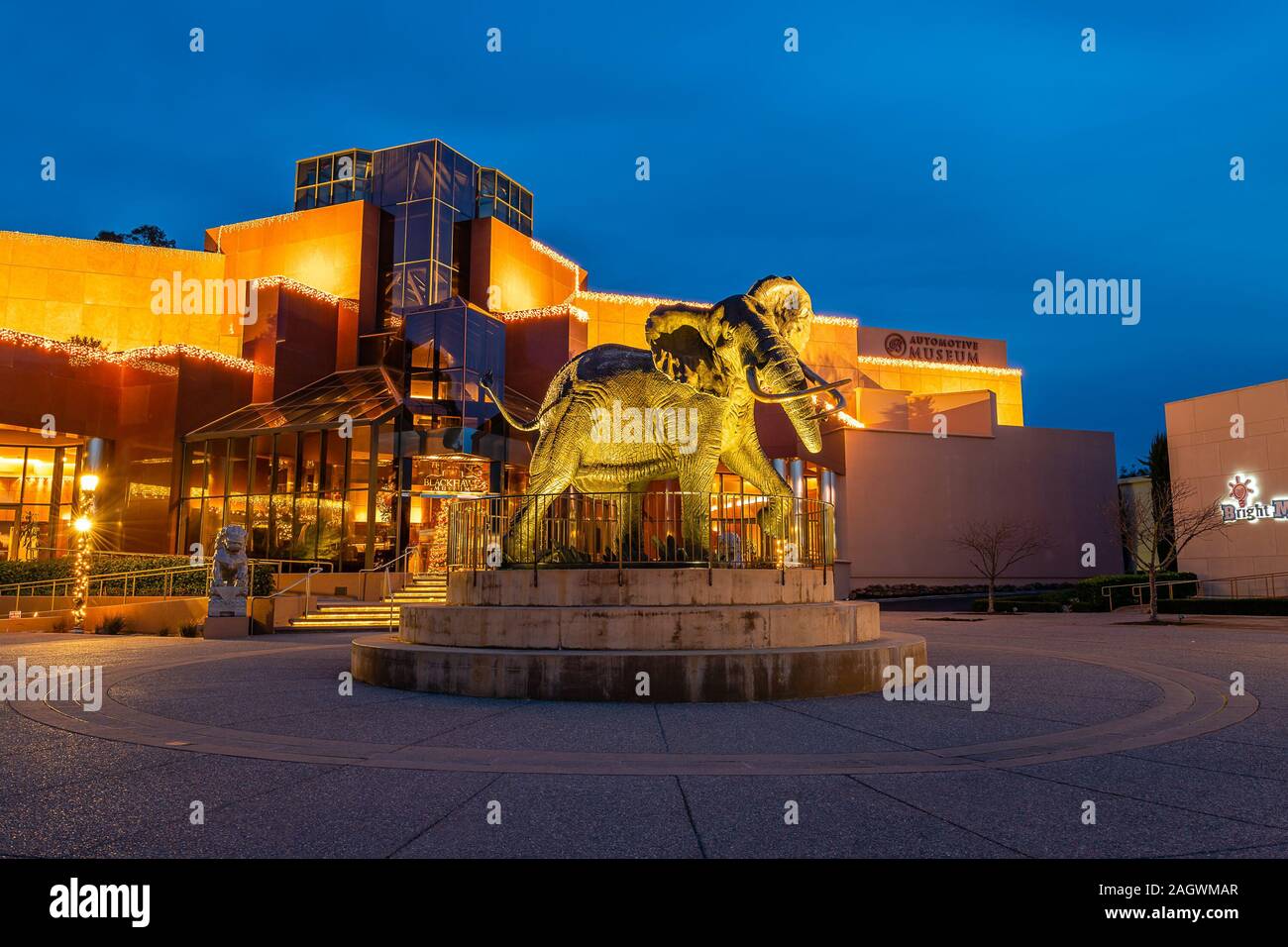 Blackhawk Plaza at Dusk Stock Photo Alamy