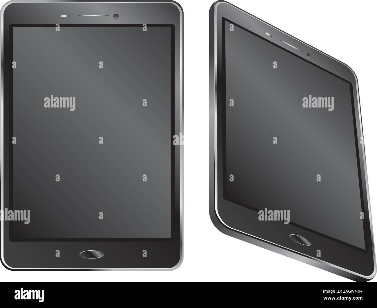 Touch screen digital tablet in black color. Stock Vector