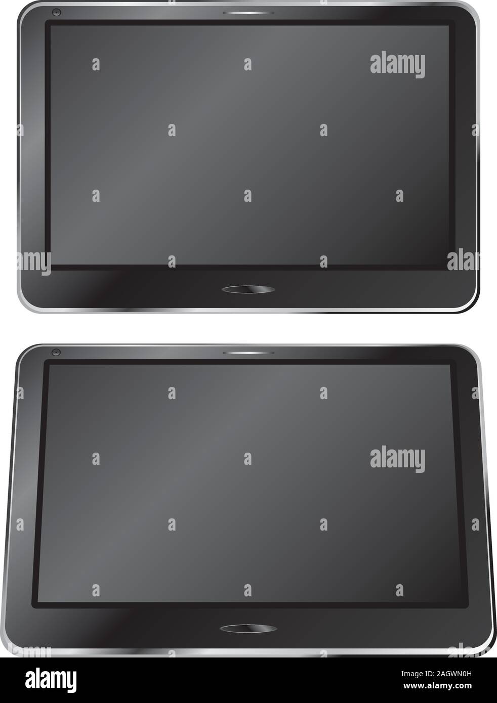 Touch screen digital tablet in black color. Stock Vector