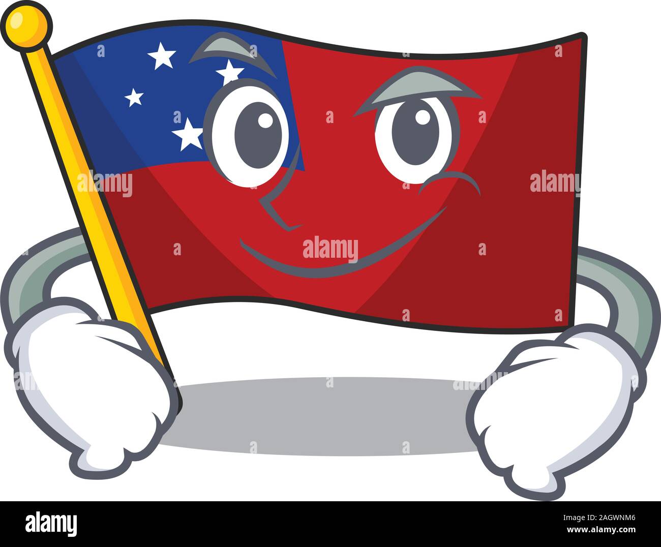 Cool flag samoa Scroll mascot character with Smirking face Stock Vector