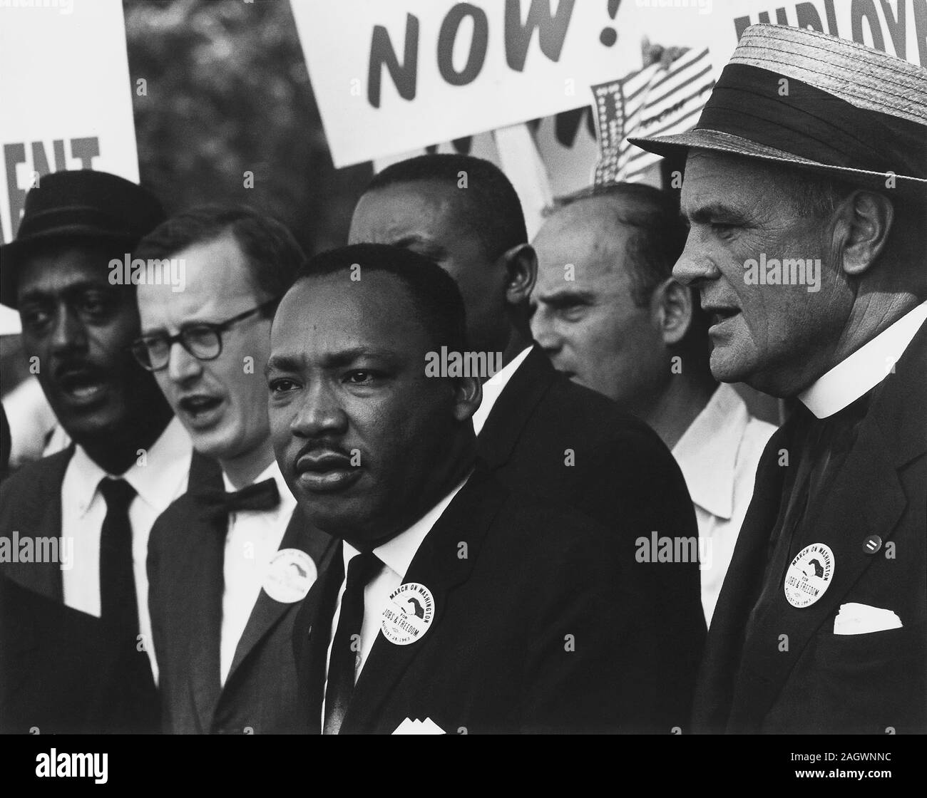 Martin Luther King Jr.at the civil rights march on Washington. Martin Luther King Jr. (January 15, 1929 – April 4, 1968) was an American Christian minister and activist who became the most visible spokesperson and leader in the Civil Rights Movement from 1955 until his assassination in 1968. Born in Atlanta, Georgia, King is best known for advancing civil rights through nonviolence and civil disobedience, inspired by his Christian beliefs and the nonviolent activism of Mahatma Gandhi. Stock Photo