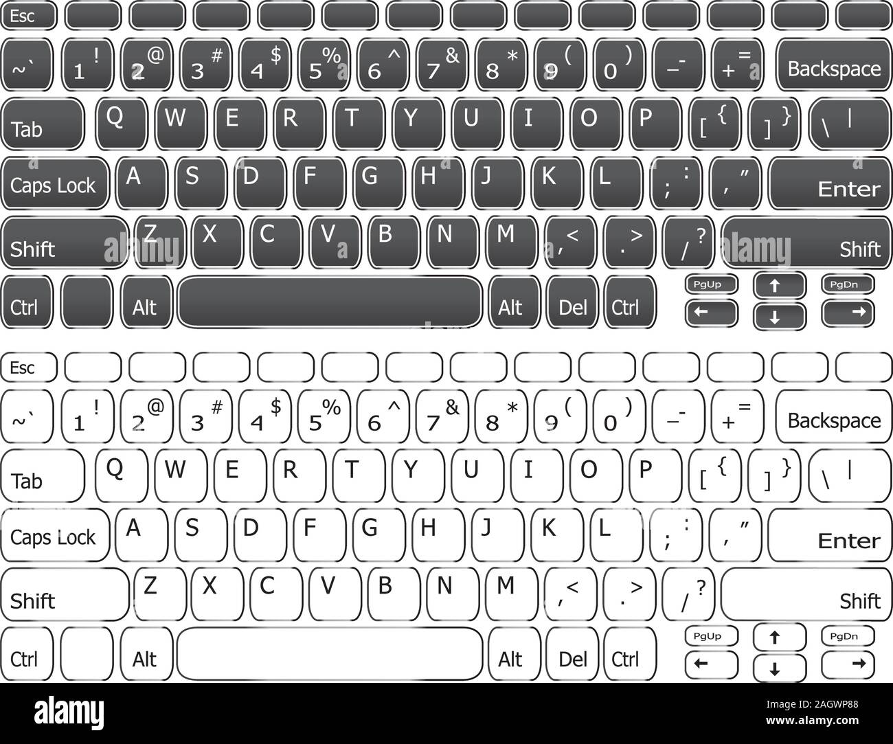 Computer or laptop simple keyboard in black color and white Stock Vector  Image & Art - Alamy