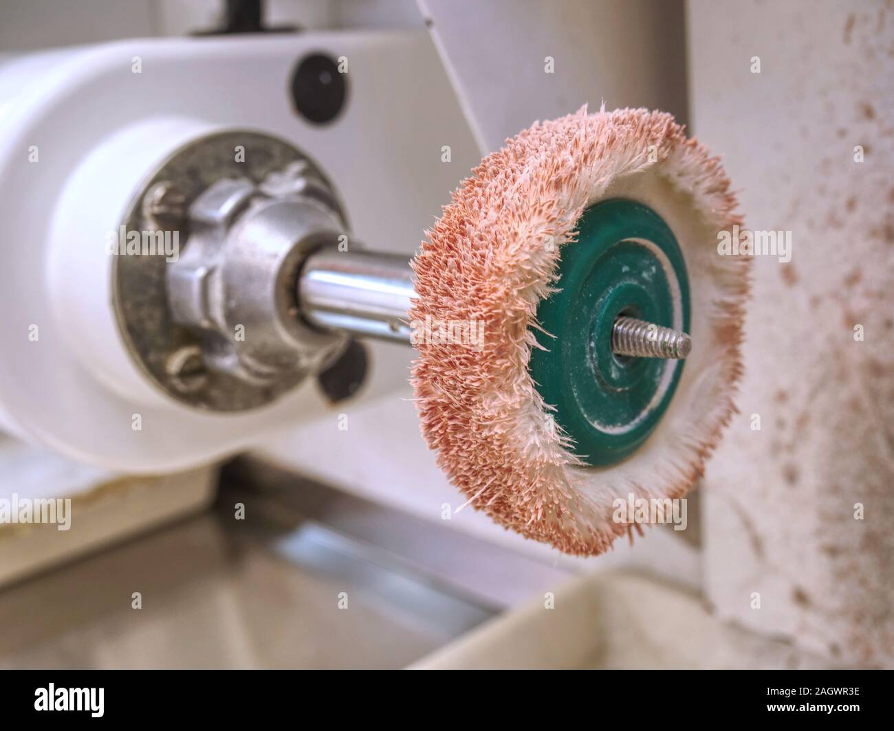 Bench grinder. Electric grinder machine. Machine Tool in threatment