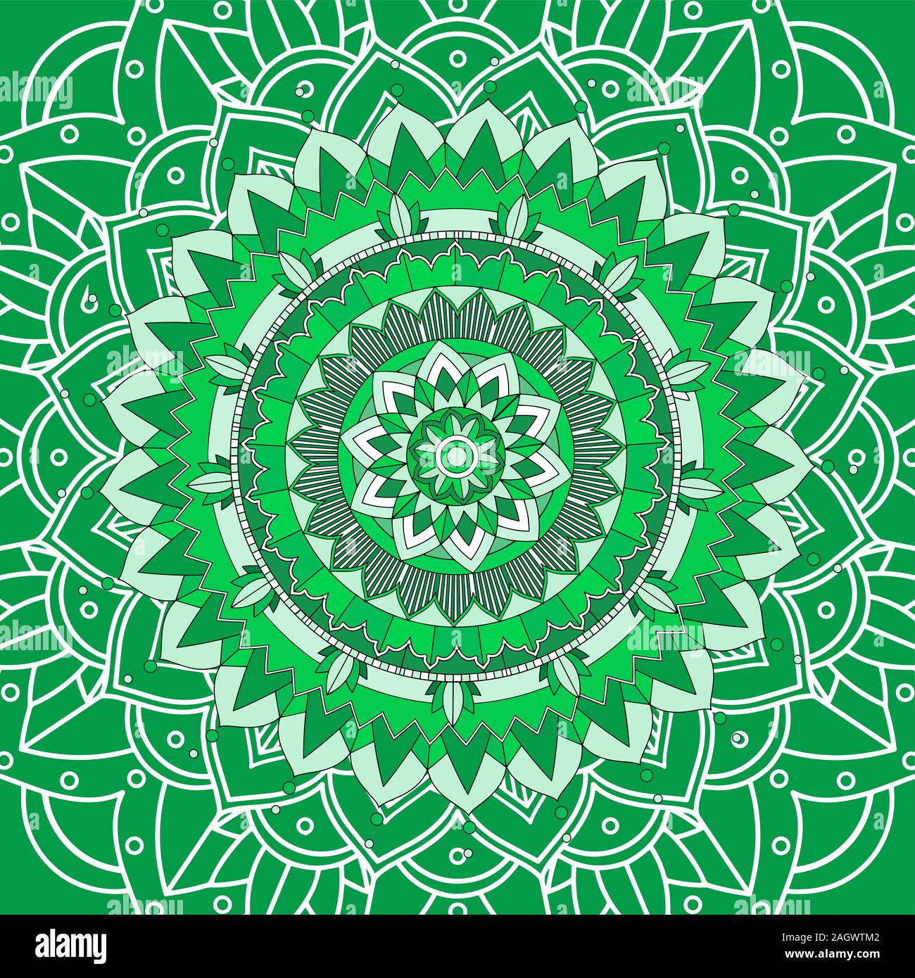 Mandala patterns on green background illustration Stock Vector Image ...