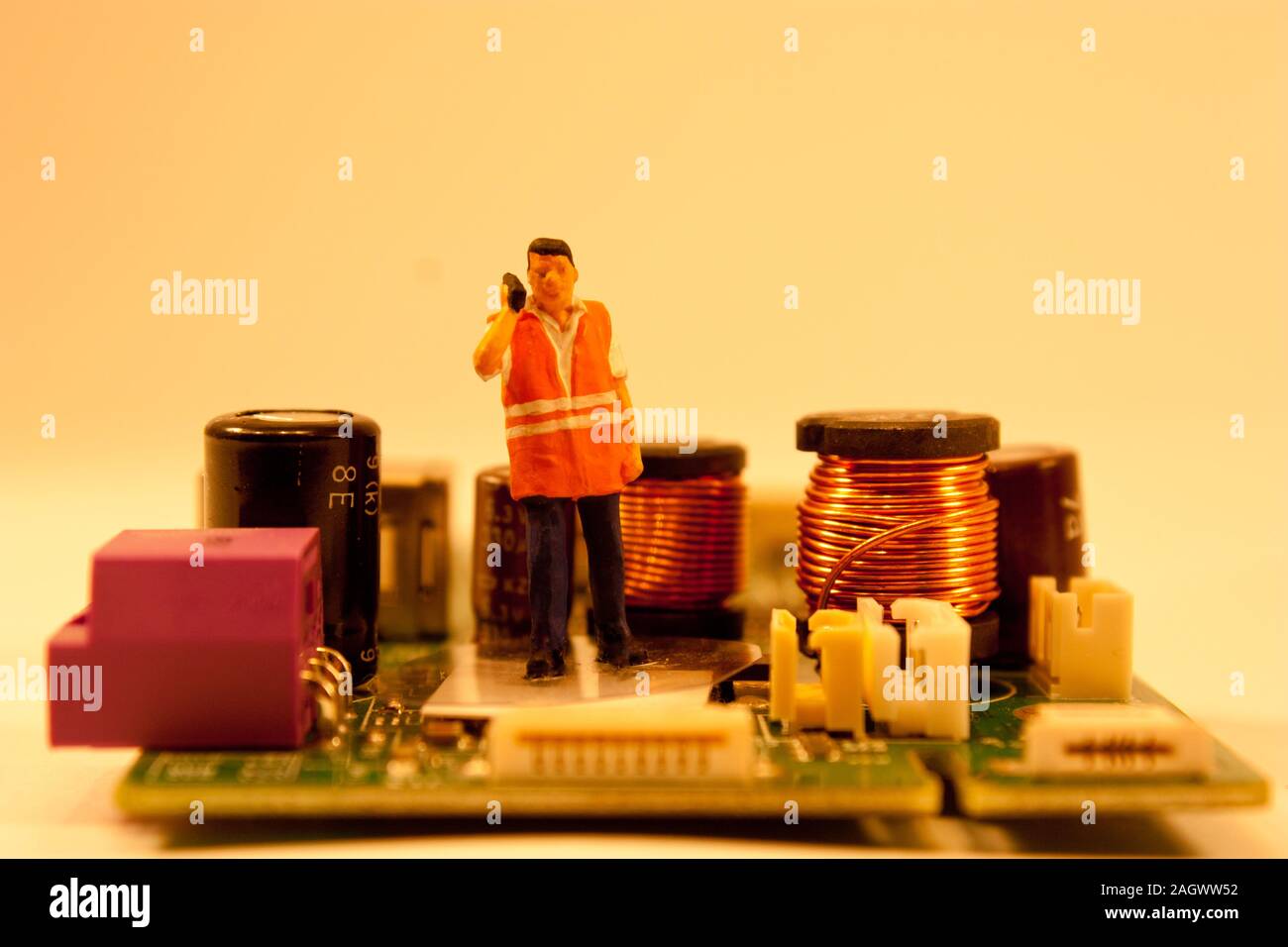 Engineering team examining components hi-res stock photography and ...