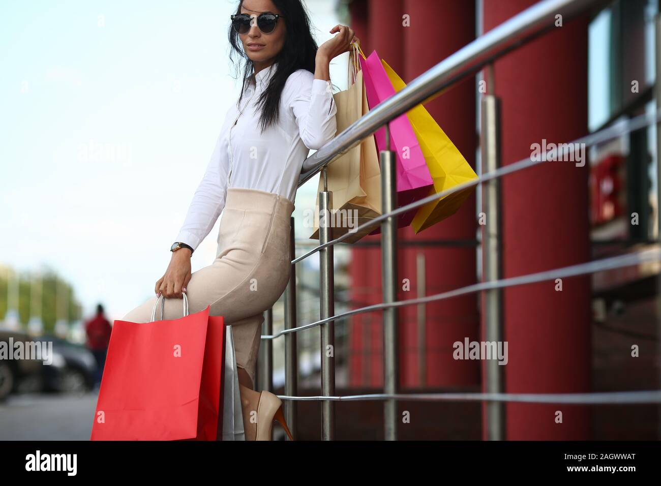 Cute woman with sunglasses Stock Photo