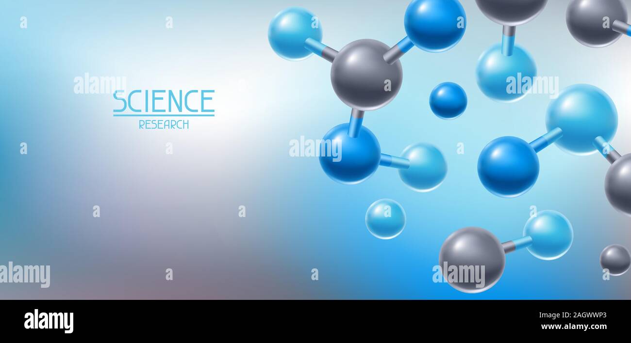Background with abstract molecules or atoms. Stock Vector
