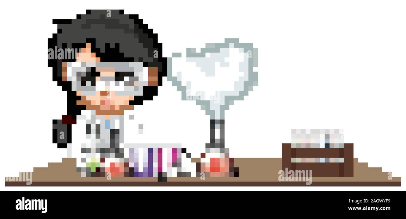 Scientist doing experiment with chemicals illustration Stock Vector ...