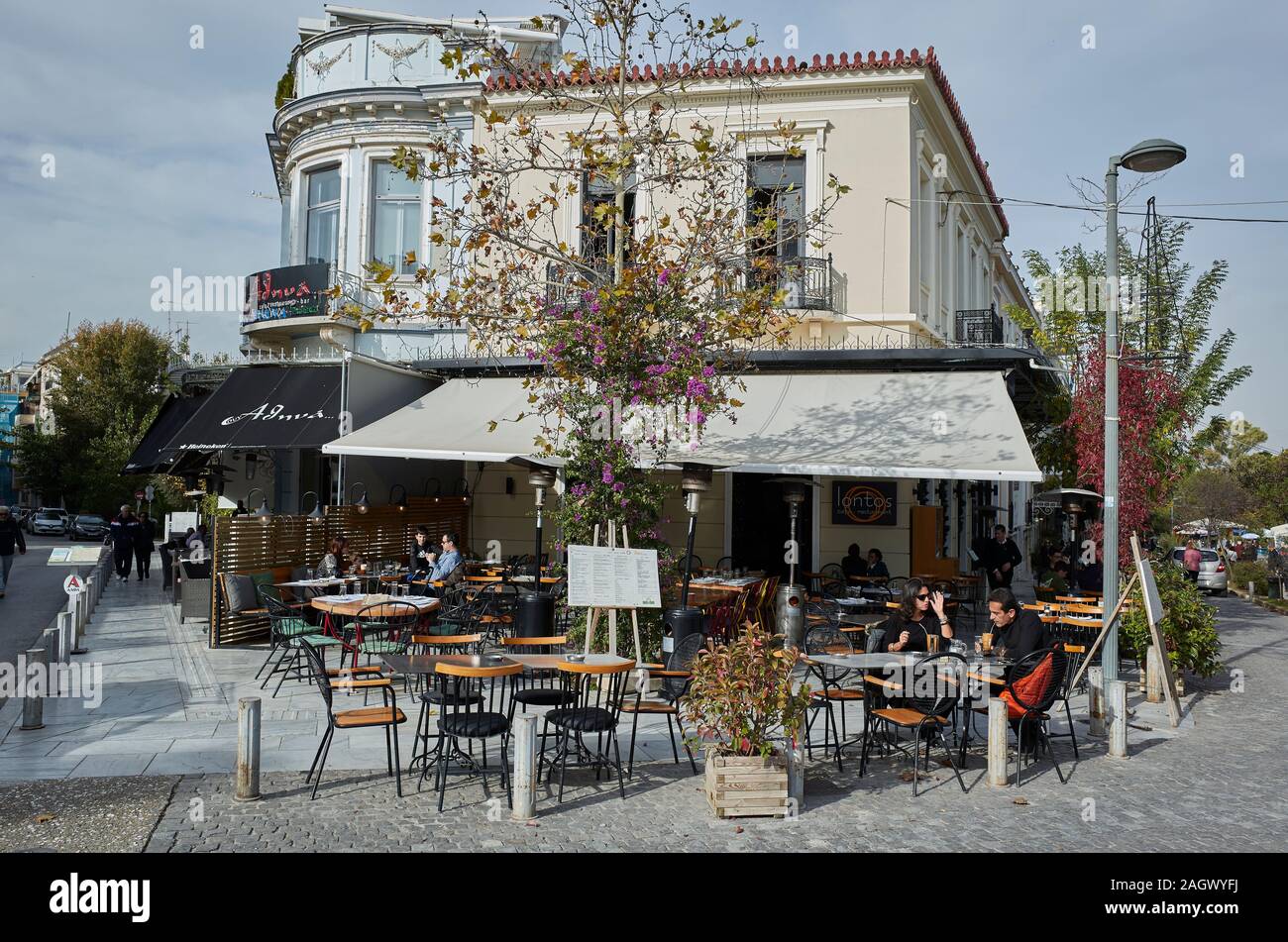 Athens cafe. thiseio cafe Stock Photo
