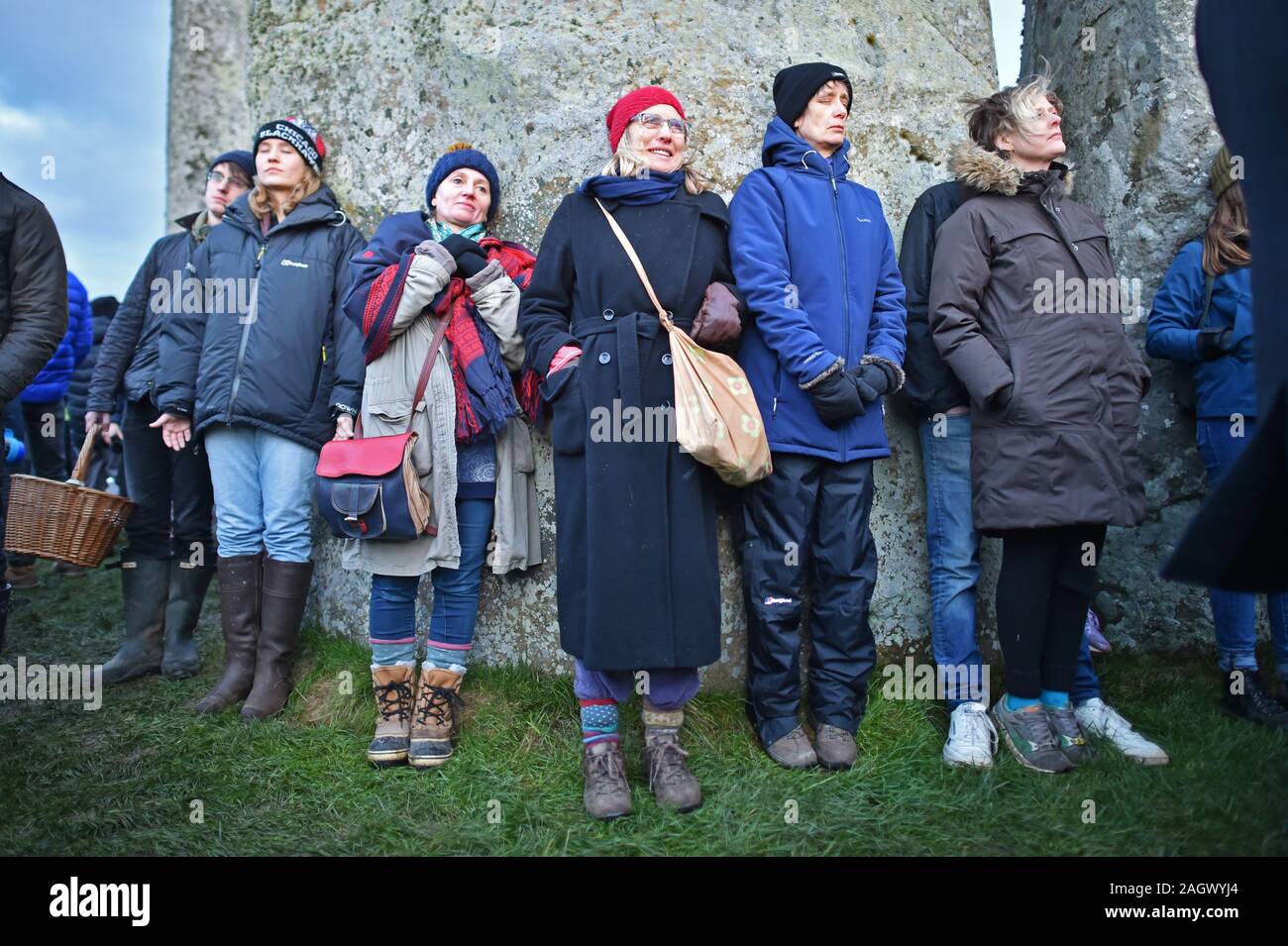 People gather at Stonehenge in Wiltshire to mark the winter solstice ...