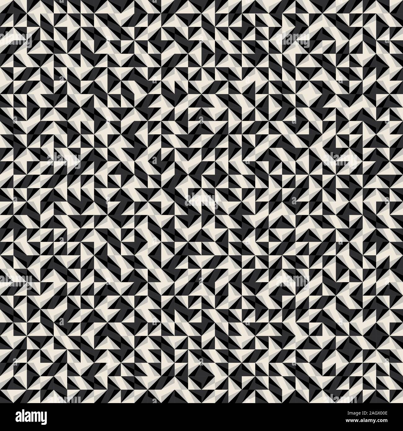 Funky art deco intricate tiny triangle tiling Stock Vector