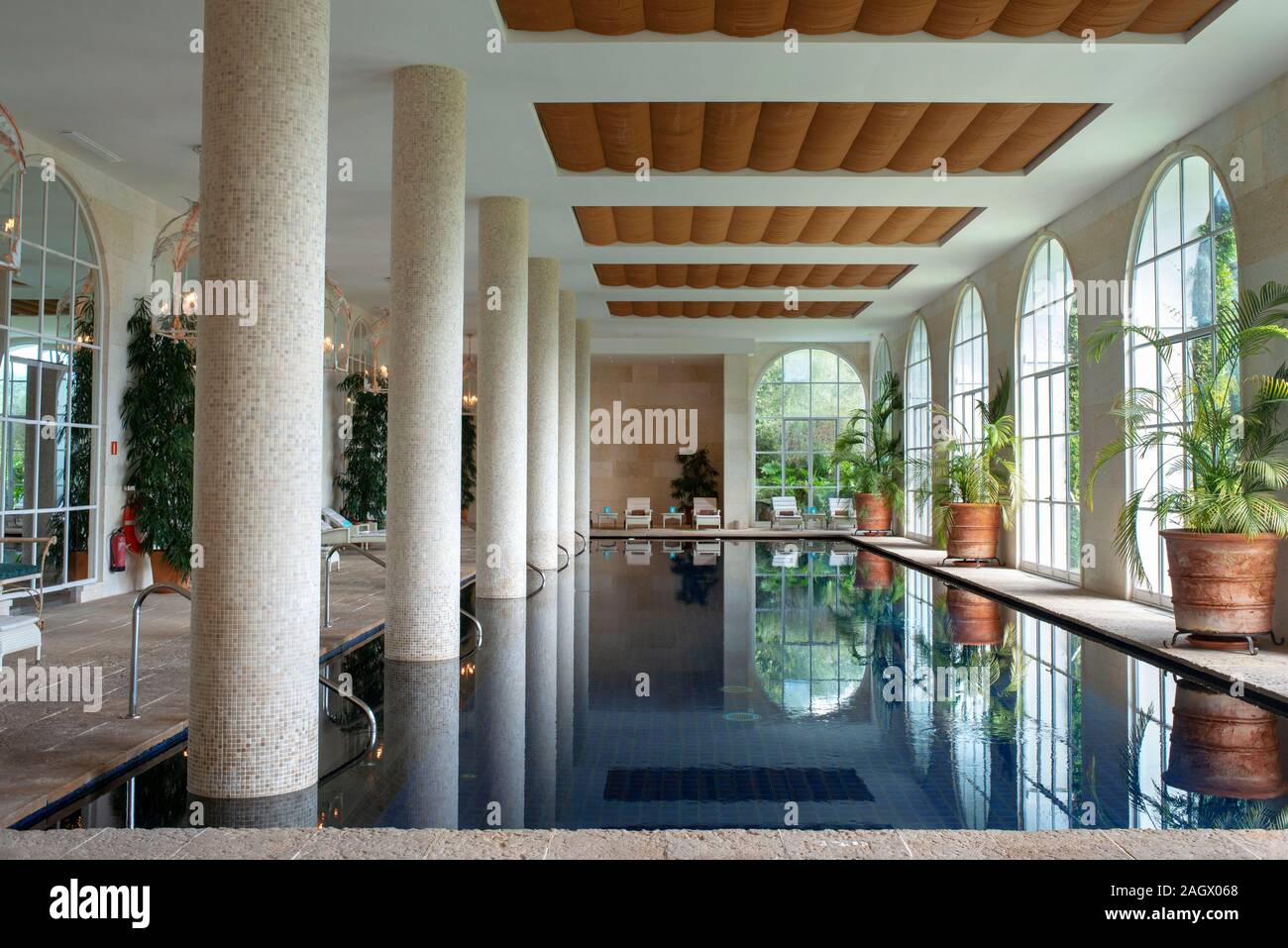 Pool of the spa of Finca Cortesin hotel in Málaga Costa del sol Andalusia Spain Stock Photo