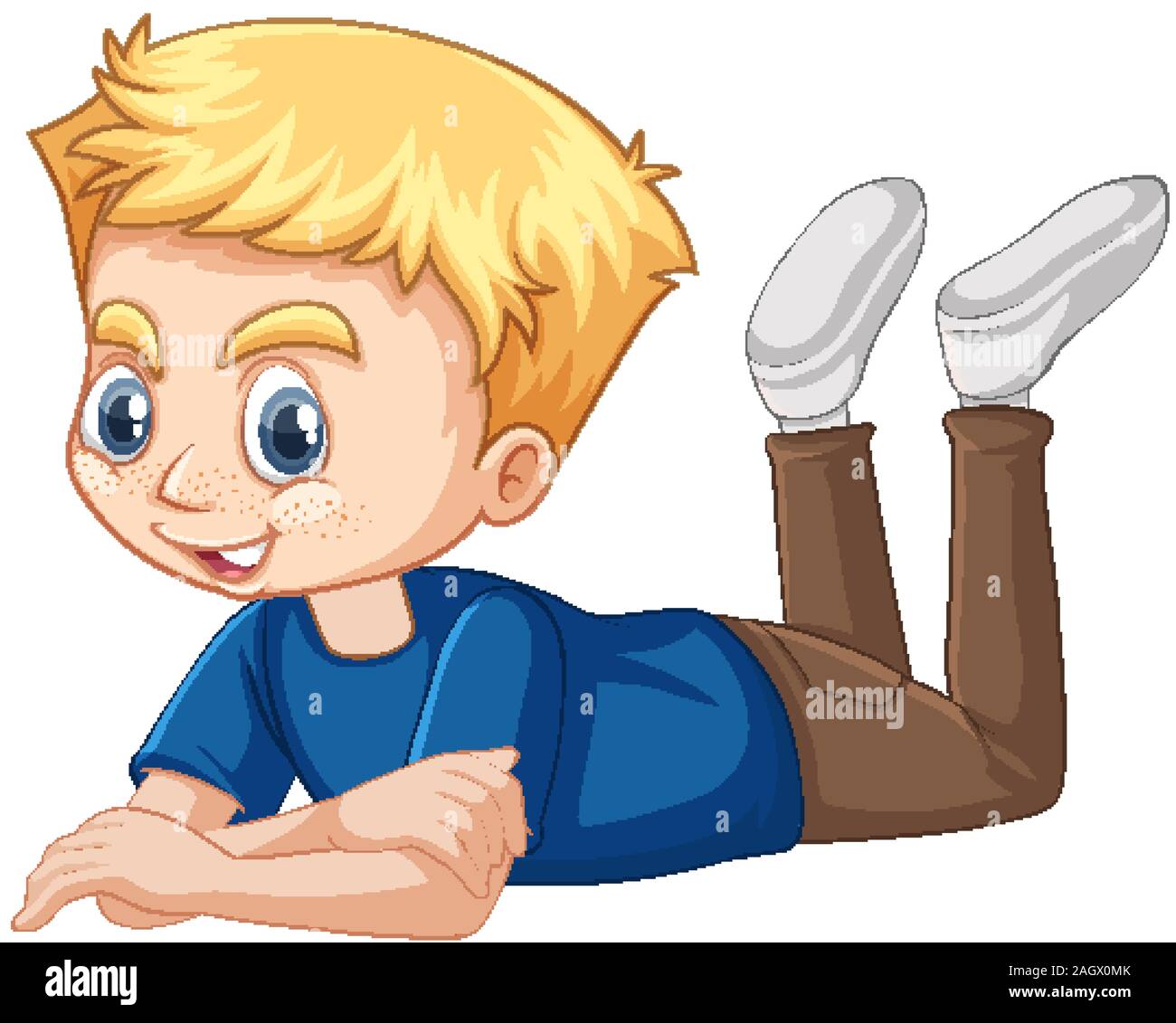 Boy in blue shirt on isolated background illustration Stock Vector ...